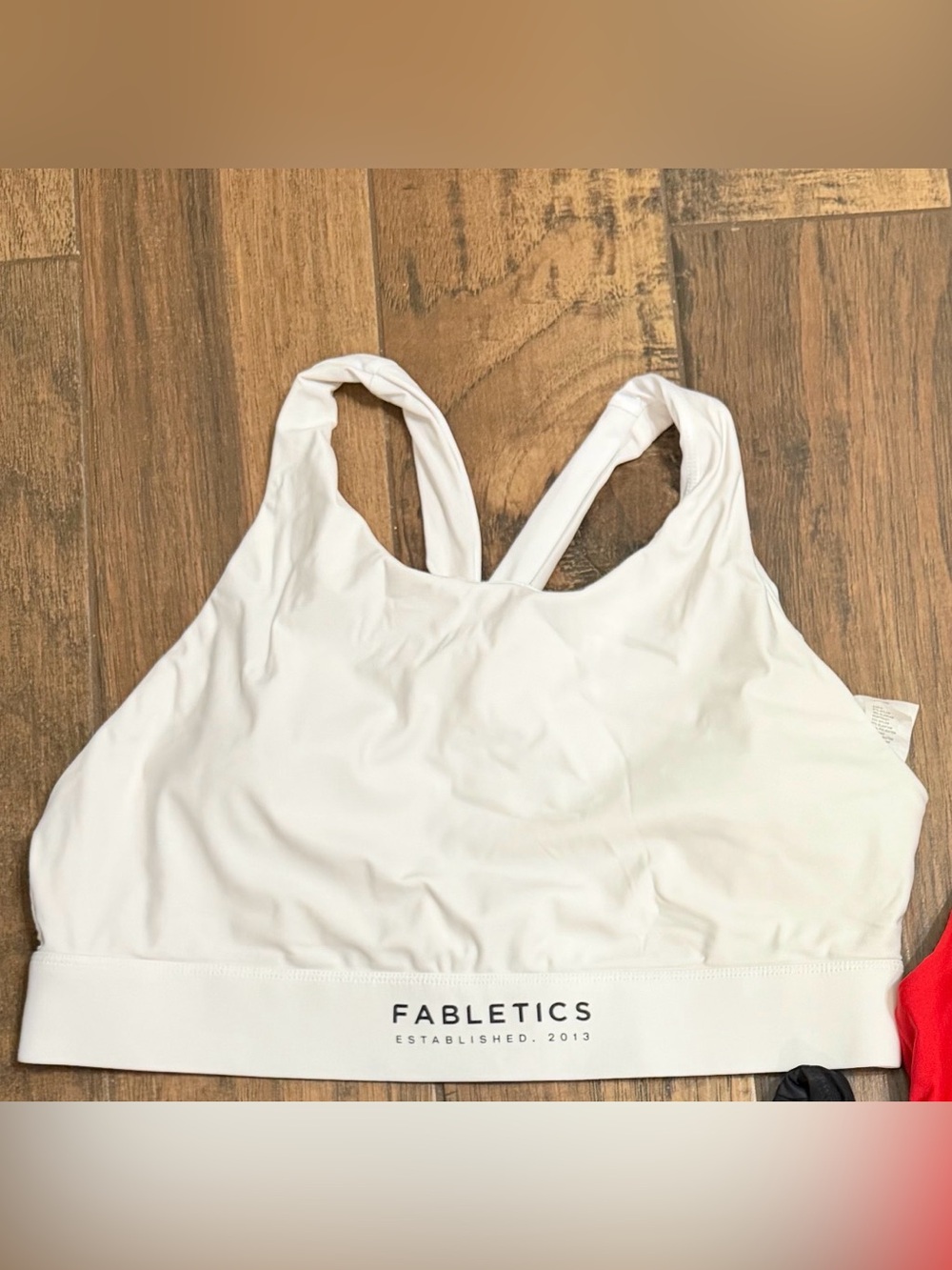 Fabletics White Racerback Sports Bra